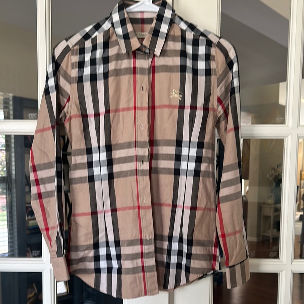 Burberry Brown Black Casual Button Down Shirt